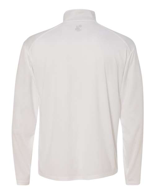 Badger 4102 Men's B-Core Quarter-Zip Pullover - White/ Graphite - back