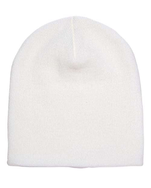 Yupoong 1500KC 8 1/2" Beanie - White - back