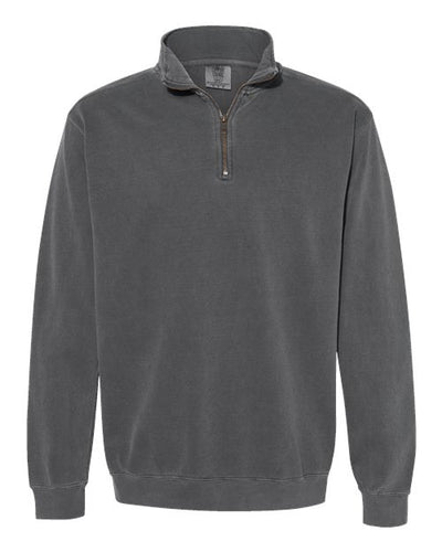 Comfort Colors 1580 Unisex Garment-Dyed Quarter-Zip Sweatshirt - Pepper - front