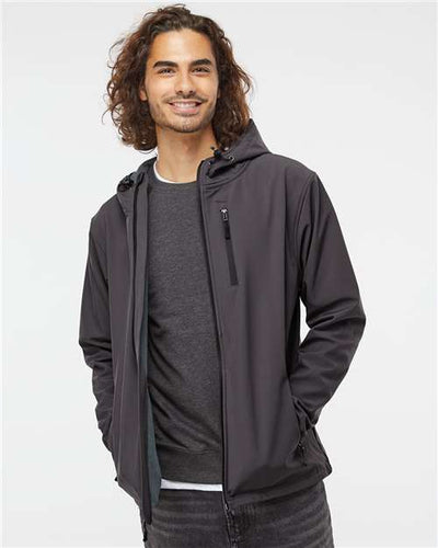 Independent Trading Co. EXP35SSZ Men's Poly-Tech Soft Shell Jacket - Graphite - model front