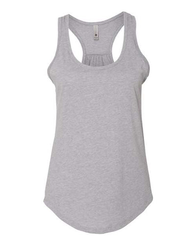 Next Level 6338 Women's Gathered Racerback Tank - Heather Grey - front