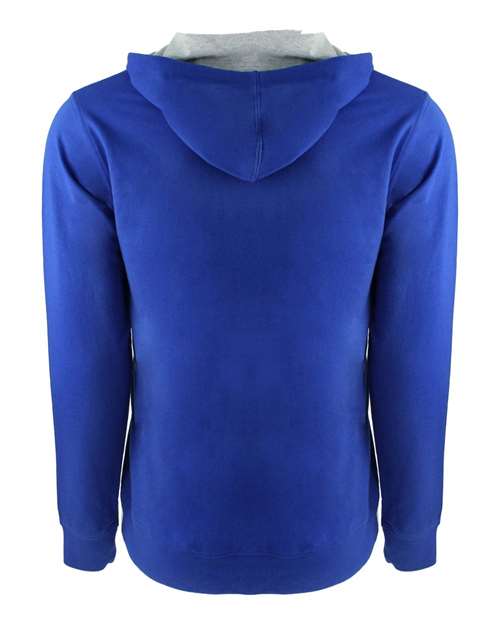 Next Level 9601 Unisex Laguna Full-Zip Hoodie Sweatshirt - Royal/ Heather Grey - back