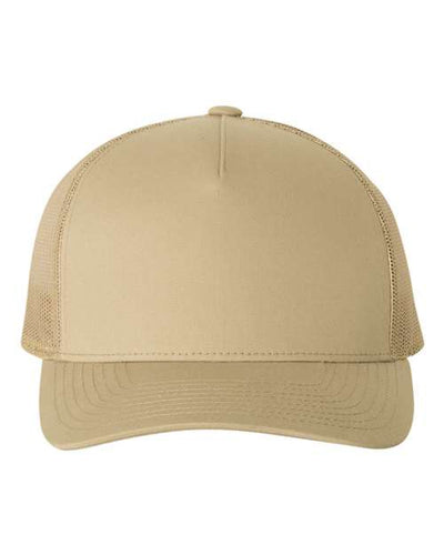 Yupoong 6506 Five-Panel Retro Trucker Cap - Khaki - front