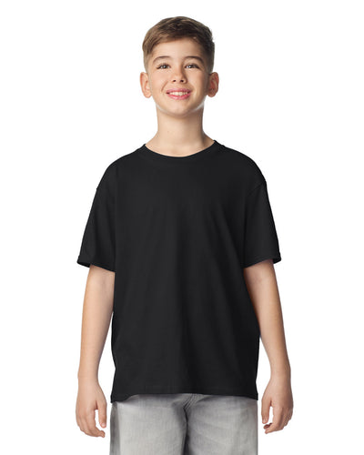 Gildan 64000B Youth Softstyle T-Shirt - Black - model front