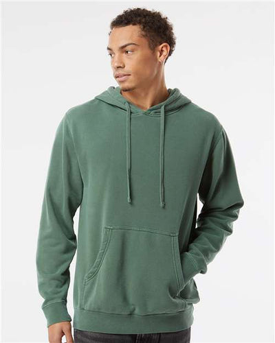 Independent Trading Co. PRM4500 Unisex Midweight Pigment-Dyed Hooded Sweatshirt - Pigment Alpine Green - model front