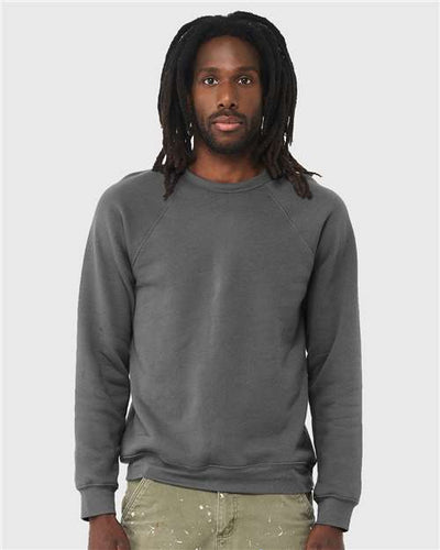 BELLA + CANVAS 3901 Unisex Sponge Fleece Raglan Crewneck Sweatshirt - Asphalt - model front