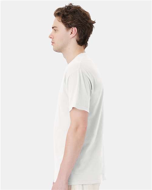 Hanes GDH150 Unisex Garment-Dyed Pocket T-Shirt - White - model side