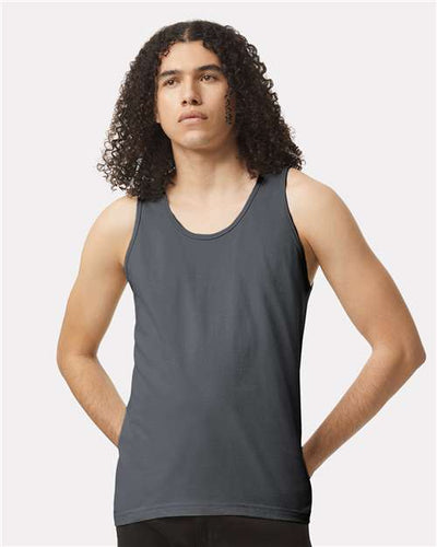 American Apparel 2408 Unisex Fine Jersey Tank - Asphalt - model front