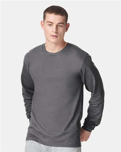 American Apparel 2007 Unisex Fine Jersey Long Sleeve Tee - Asphalt - model front