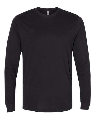 Next Level 6411 Unisex Sueded Long Sleeve T-Shirt - Black - front