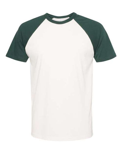 Next Level 3650 Unisex Cotton Raglan T-Shirt - Forest Green/ Natural - front
