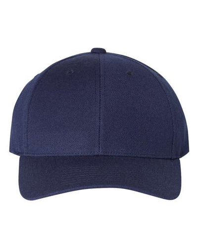 Yupoong 6789M Premium Curved Bill Snapback Cap - Navy - front