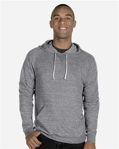 Jerzees 90MR Unisex Snow Heather French Terry Raglan Hooded Sweatshirt - Charcoal - model front