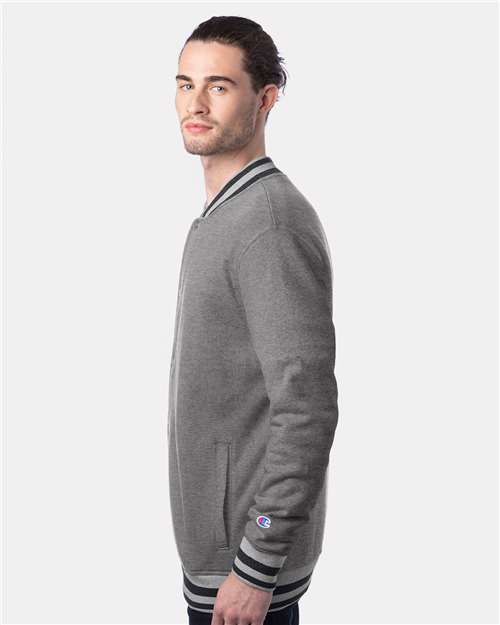 Champion CO100 Bomber Jacket - Oxford Grey/ Charcoal Heather - model side