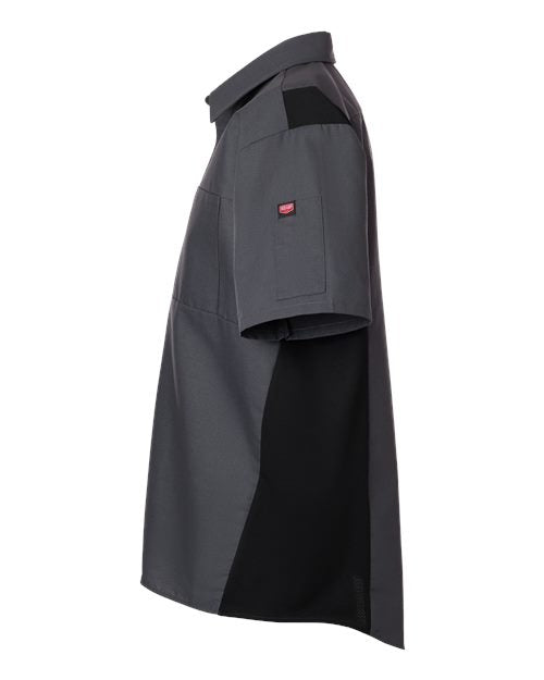 Red Kap SY42 Men's Performance Plus Short Sleeve Shirt With Oilblok Technology - Charcoal/ Black - side