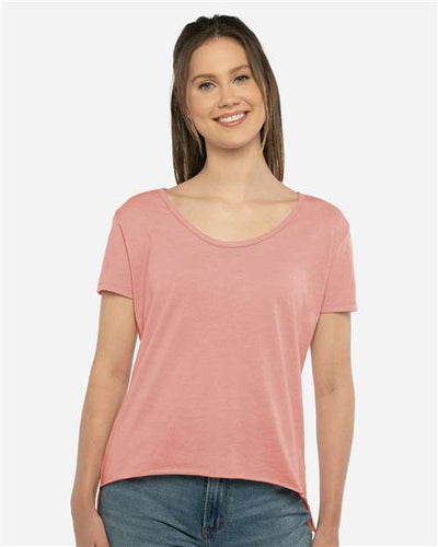 Next Level 5030 Women's Festival Scoop Neck T-Shirt - Desert Pink - model front