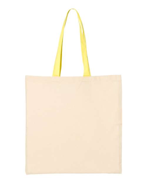 Q-Tees QTB6000 Economical Tote with Contrast-Color Handles - Natural/ Yellow - back