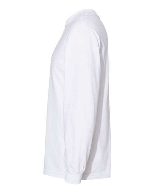 American Apparel 1304 Unisex Heavyweight Cotton Long Sleeve Tee - White - side
