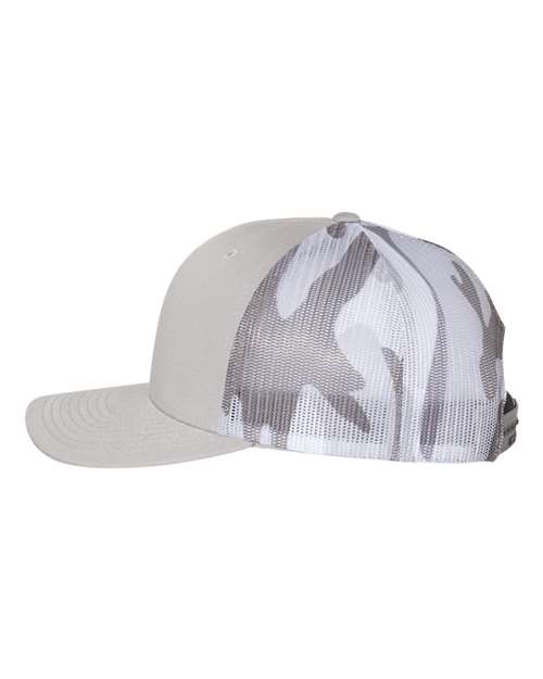 Richardson 112PM Printed Mesh Trucker Cap - Silver/ Grey Camo - side