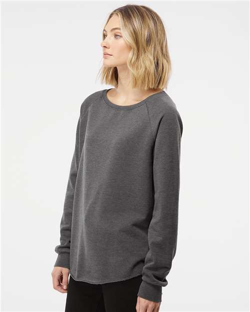 Independent Trading Co. PRM2000 Women's California Wave Wash Crewneck Sweatshirt - Shadow - model side