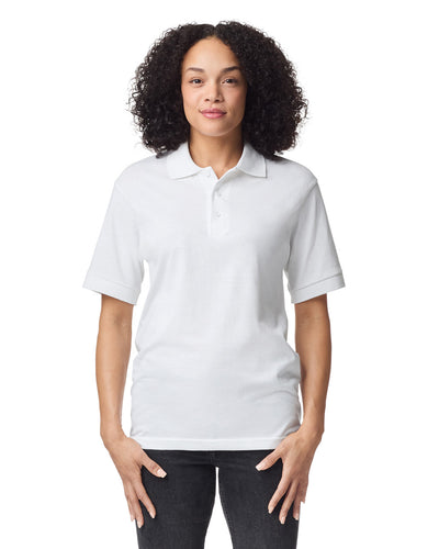 Gildan G880 DryBlend Jersey Knit Sport Shirt - White - model front
