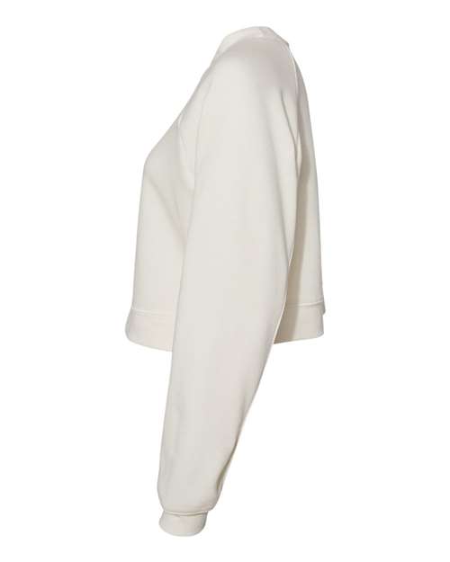 BELLA + CANVAS 7505 Women's Crop Raglan Crewneck Sweatshirt - Vintage White - side