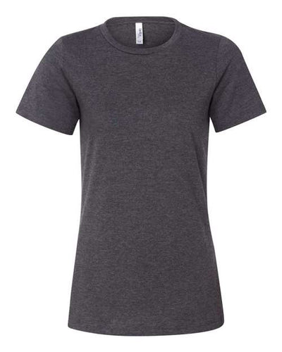 BELLA + CANVAS 6400CVC Women’s Relaxed Fit Heather CVC Tee - Dark Grey Heather - front