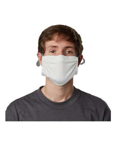 Hanes MKPKPR 2-Ply Polyester Pocket Face Mask - White - front