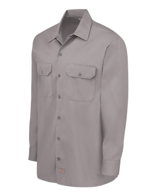 Dickies 5574 Men's Long Sleeve Work Shirt - Silver Grey - side