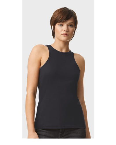 American Apparel 101CVC Women's CVC Tank - Black - model front