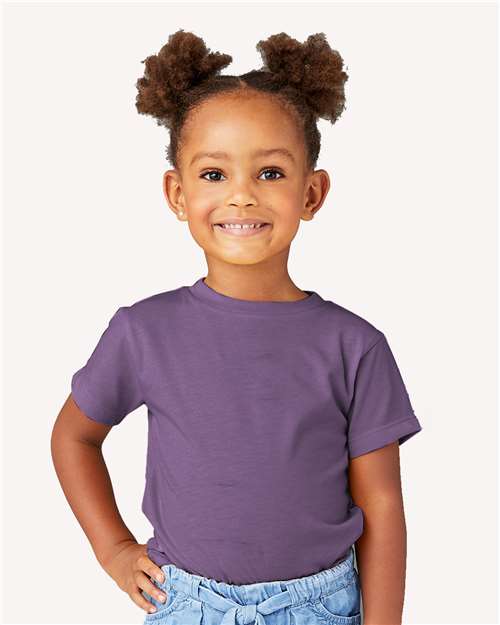 BELLA + CANVAS 3001T Toddler Jersey Tee - Heather Team Purple - model front