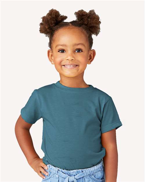 BELLA + CANVAS 3001T Toddler Jersey Tee - Heather Deep Teal - model front