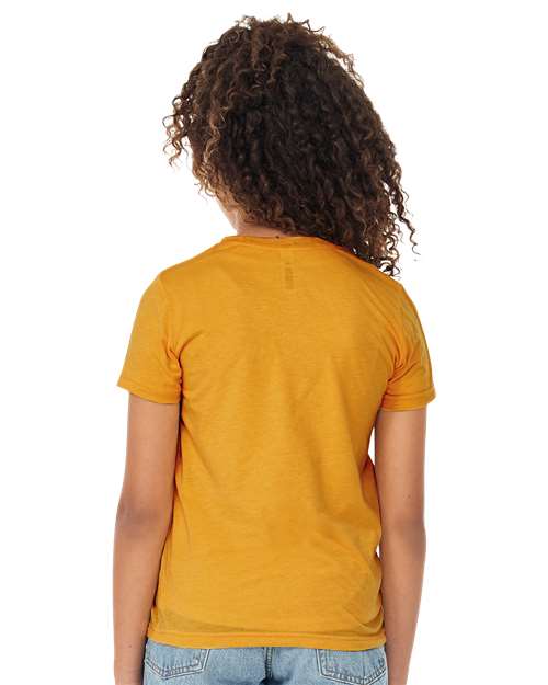 BELLA + CANVAS 3413Y Youth Triblend Tee - Mustard Triblend - model back
