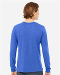 BELLA + CANVAS 3513 Unisex Triblend Long Sleeve Tee - True Royal Triblend - model back