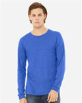 BELLA + CANVAS 3513 Unisex Triblend Long Sleeve Tee - True Royal Triblend - model front