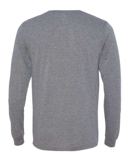 BELLA + CANVAS 3513 Unisex Triblend Long Sleeve Tee - Grey Triblend - back