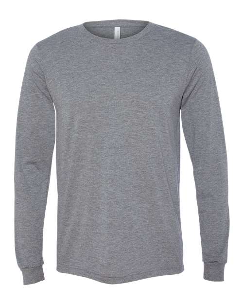 BELLA + CANVAS 3513 Unisex Triblend Long Sleeve Tee - Grey Triblend - front