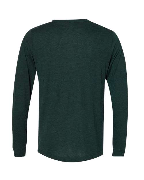BELLA + CANVAS 3513 Unisex Triblend Long Sleeve Tee - Emerald Triblend - back