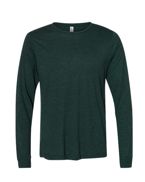 BELLA + CANVAS 3513 Unisex Triblend Long Sleeve Tee - Emerald Triblend - front