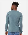 BELLA + CANVAS 3513 Unisex Triblend Long Sleeve Tee - Denim Triblend - model back