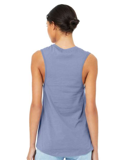 BELLA + CANVAS 6003 Women's Jersey Muscle Tank - Lavender Blue - model back