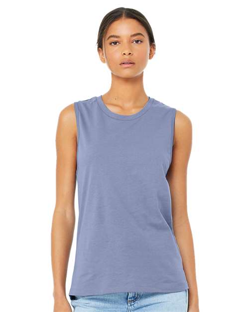 BELLA + CANVAS 6003 Women's Jersey Muscle Tank - Lavender Blue - model front