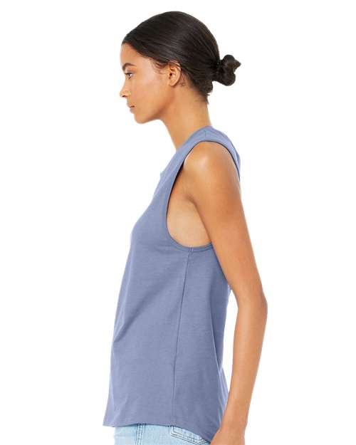 BELLA + CANVAS 6003 Women's Jersey Muscle Tank - Lavender Blue - model side