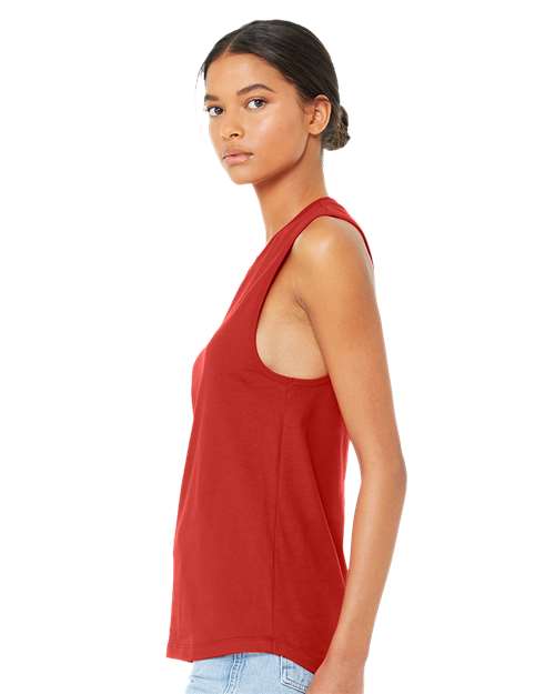 BELLA + CANVAS 6003 Women's Jersey Muscle Tank - Red - model side