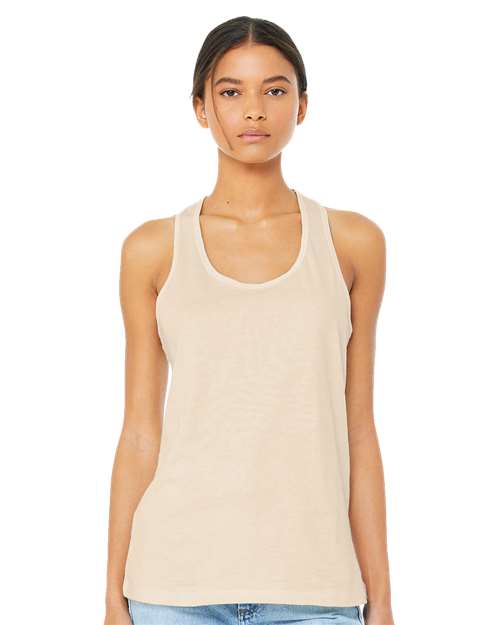 BELLA + CANVAS 6008 Women's Jersey Racerback Tank - Natural - model front