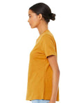 BELLA + CANVAS 6400CVC Women’s Relaxed Fit Heather CVC Tee - Heather Mustard - model side