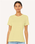 BELLA + CANVAS 6400CVC Women’s Relaxed Fit Heather CVC Tee - Heather French Vanilla - model front