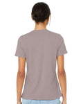 BELLA + CANVAS 6400CVC Women’s Relaxed Fit Heather CVC Tee - Heather Pink Gravel - model back