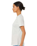 BELLA + CANVAS 6405 Women’s Relaxed Jersey V-Neck Tee - Vintage White - model side