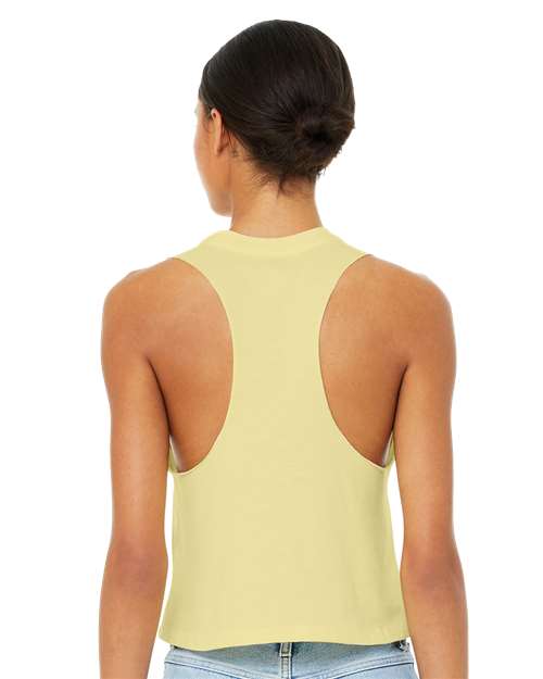 BELLA + CANVAS 6682 Women's Racerback Crop Tank - Heather French Vanilla - model back